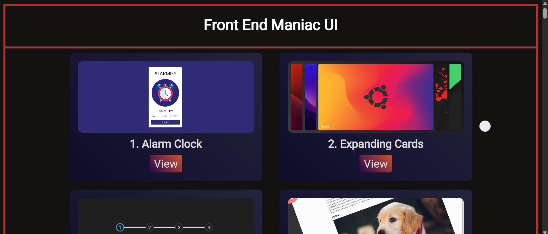 Frontend Maniac - Creative Frontend Projects